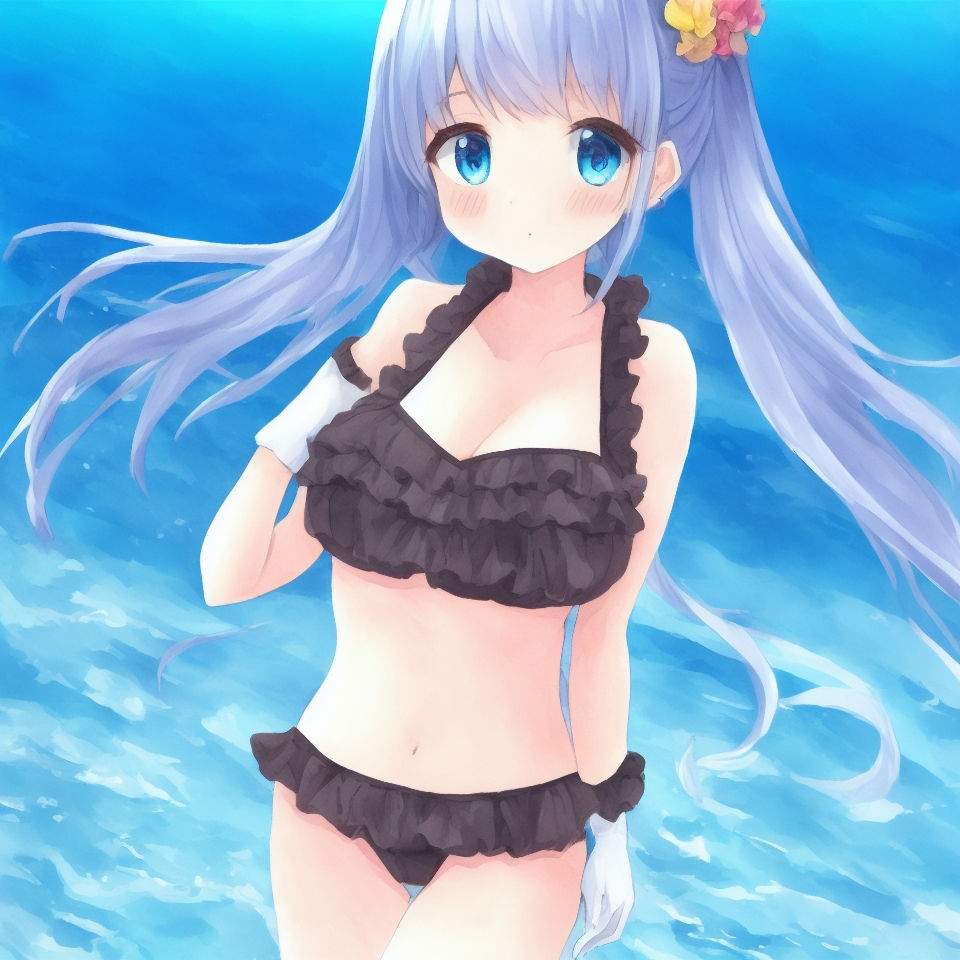 サンプル画像1:水着少女に白い○○(ふさふさ23) [d_246085]