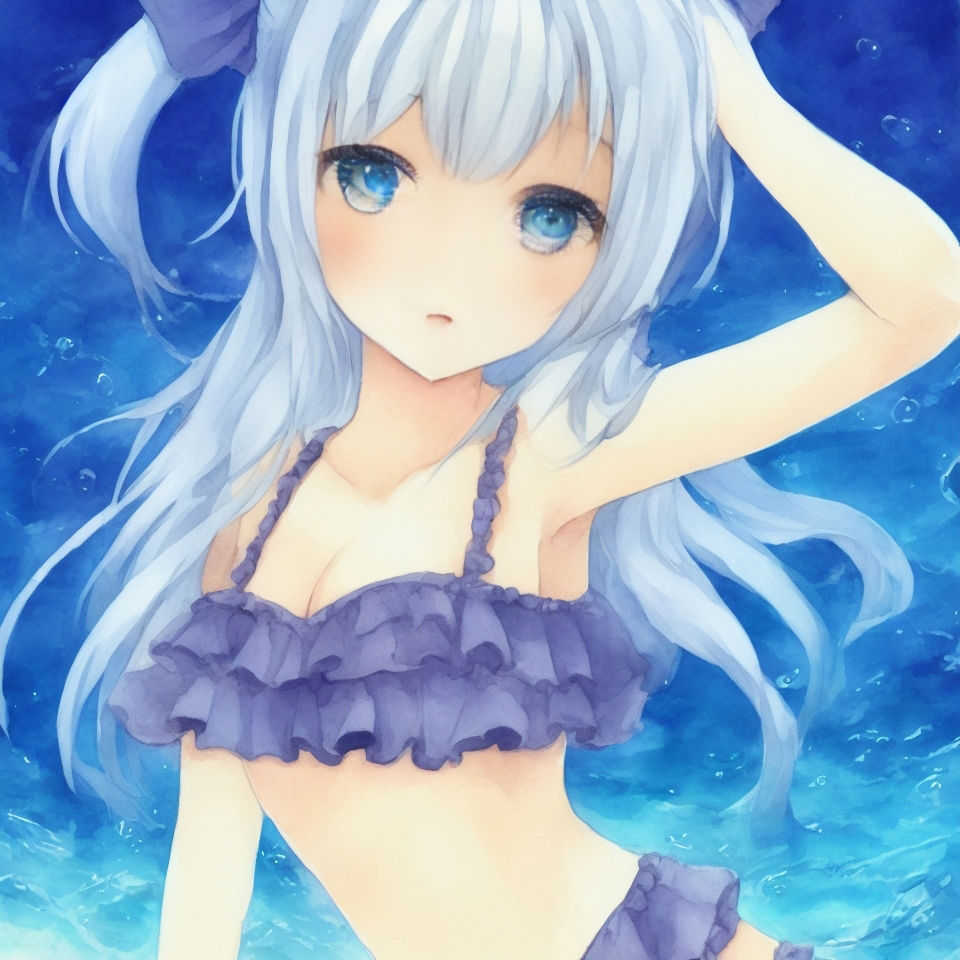 サンプル画像3:水着少女に白い○○(ふさふさ23) [d_246085]