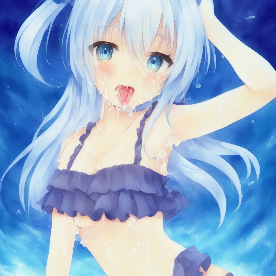 サンプル画像4:水着少女に白い○○(ふさふさ23) [d_246085]