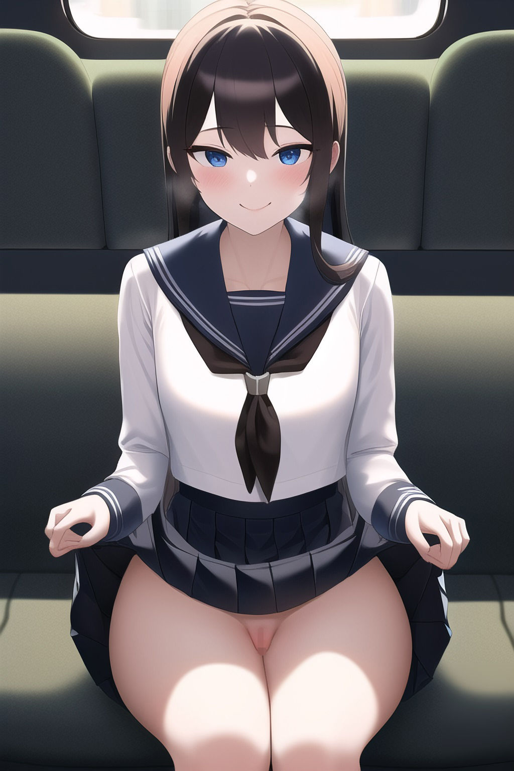 サンプル画像2:電車で俺の前の娘がお〇んこ見せてくる〜セーラー少女編〜(りゅんちょん) [d_246258]