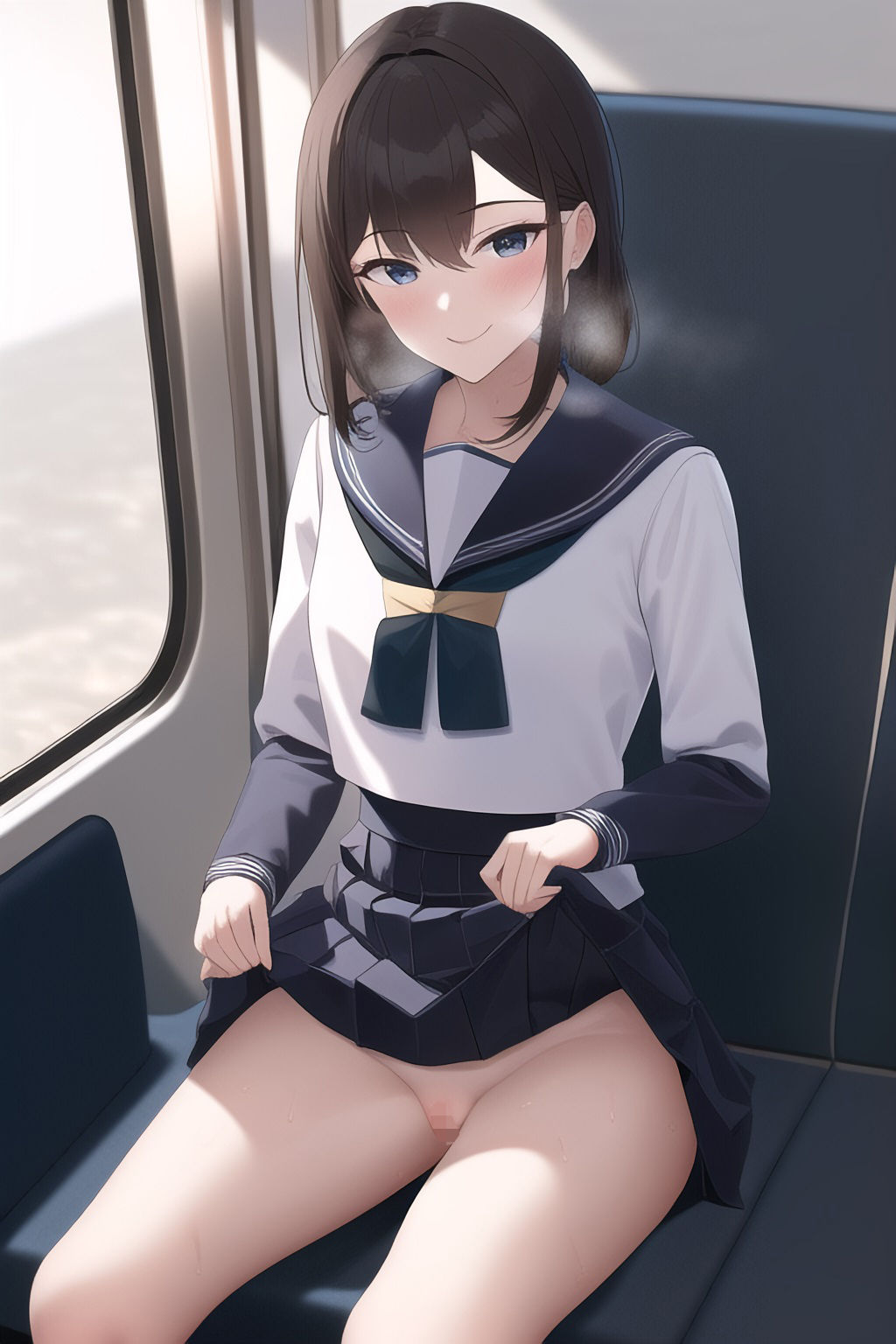 サンプル画像3:電車で俺の前の娘がお〇んこ見せてくる〜セーラー少女編〜(りゅんちょん) [d_246258]