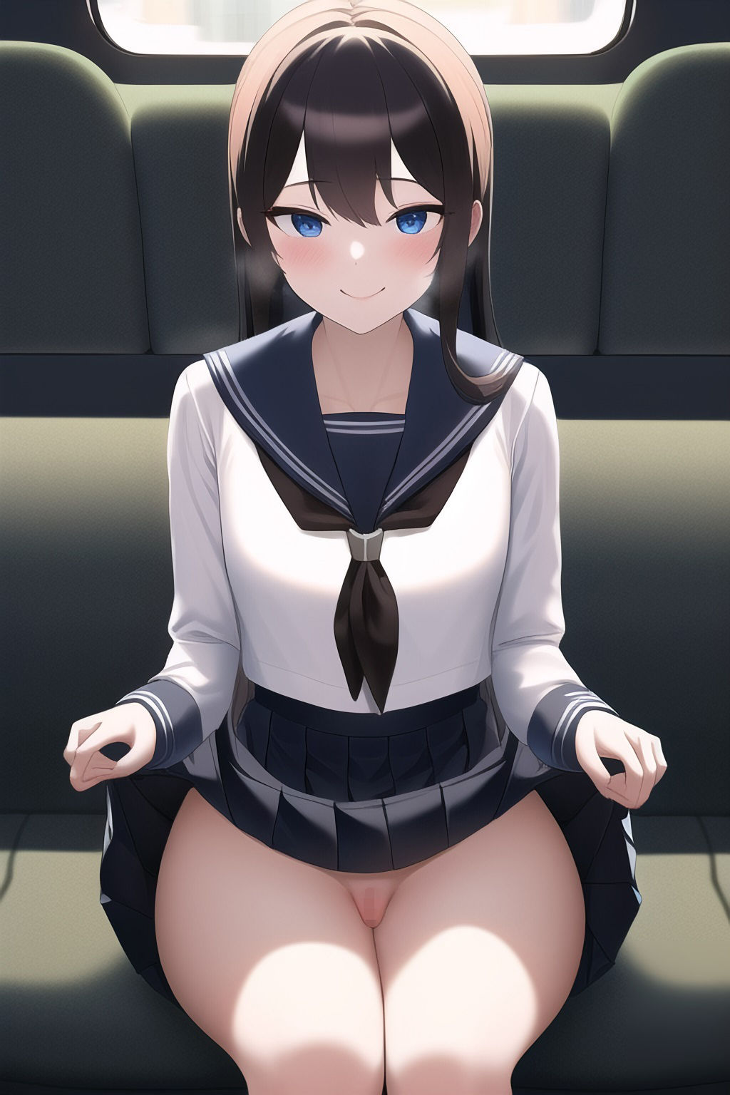 サンプル画像4:電車で俺の前の娘がお〇んこ見せてくる〜セーラー少女編〜(りゅんちょん) [d_246258]