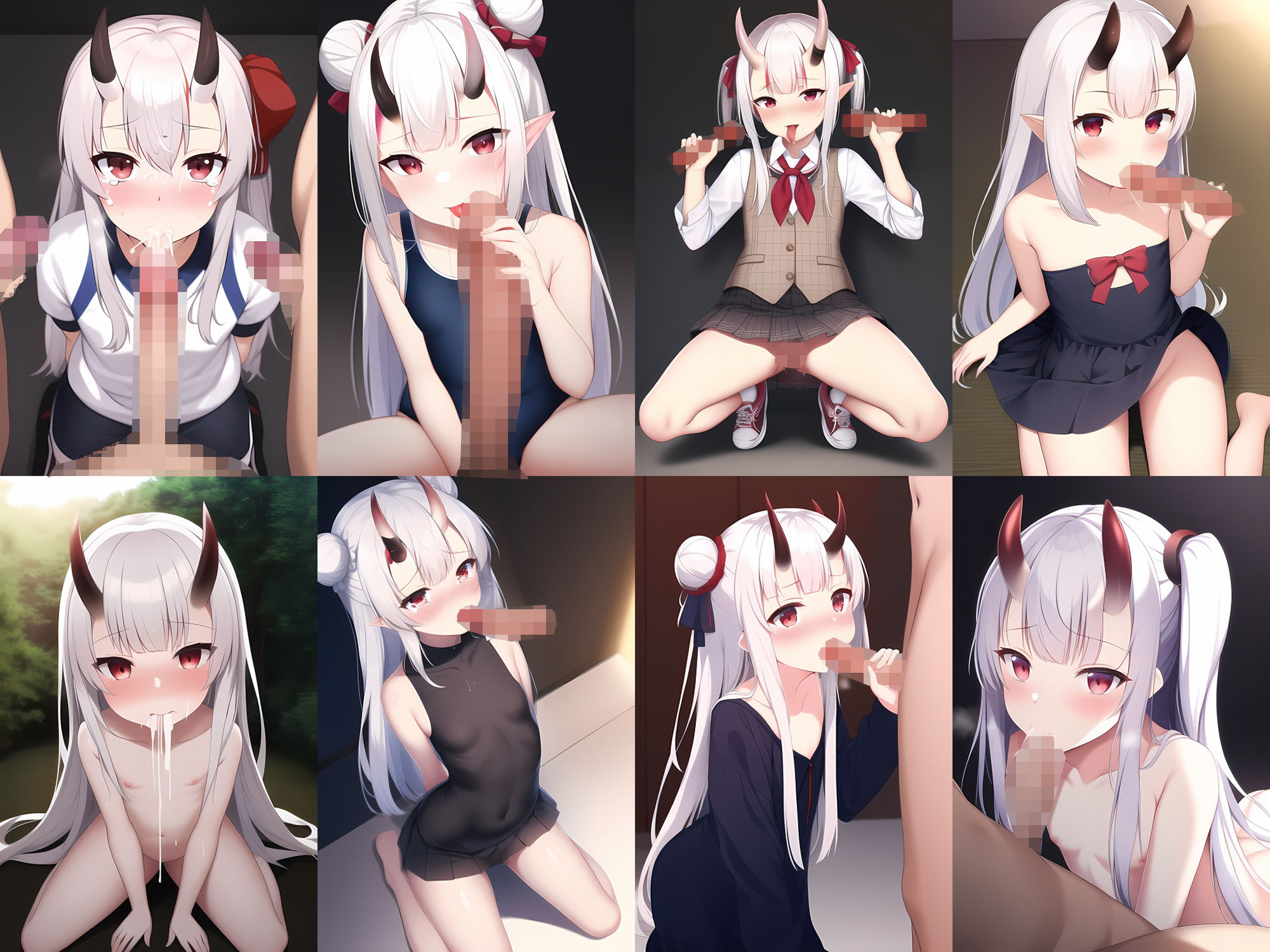 サンプル画像1:鬼娘フェラCG集(AIで遊ぼ) [d_246339]