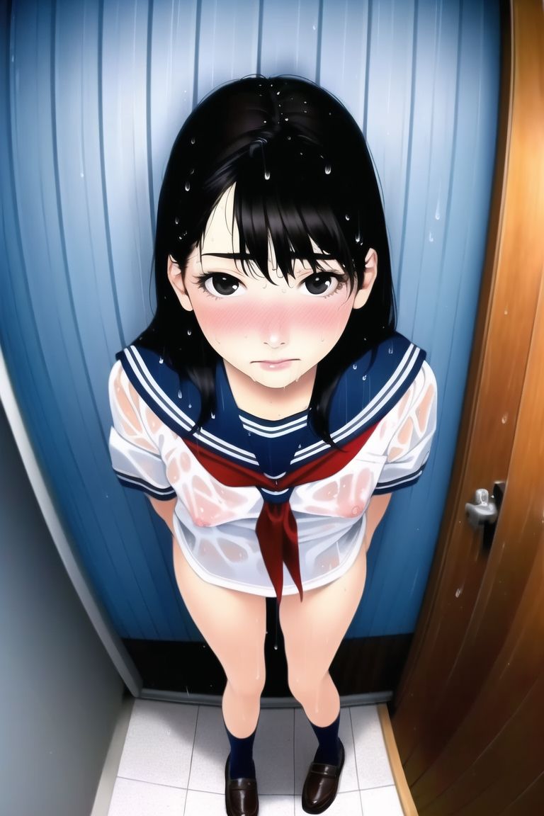 サンプル画像2:濡れちゃったから、はやくいれて(AI-doll) [d_247075]