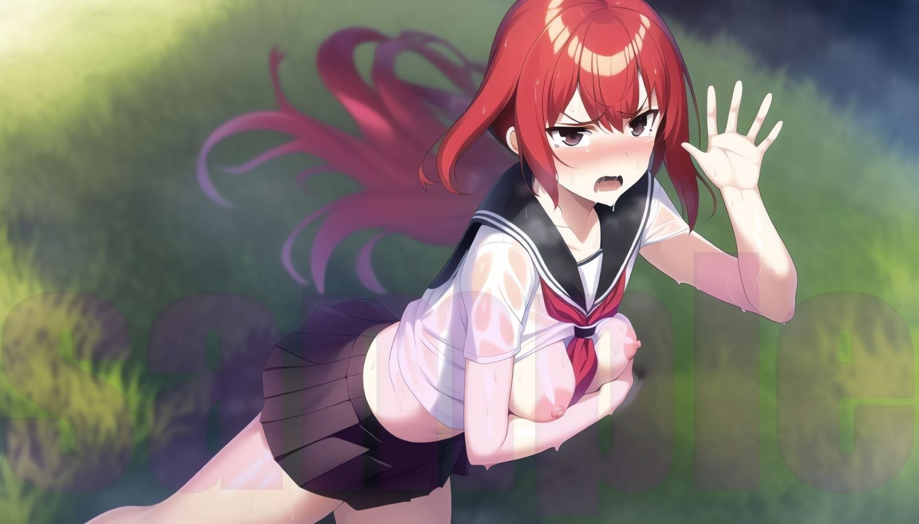 サンプル画像5:ぬれスケ！ 雨と乳首と透明感がにじむCG・壁紙集(すうぇっと) [d_247278]