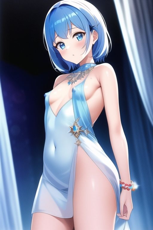 サンプル画像1:あなたとセックスがしたい青髪ドレスっ娘(n) [d_247625]