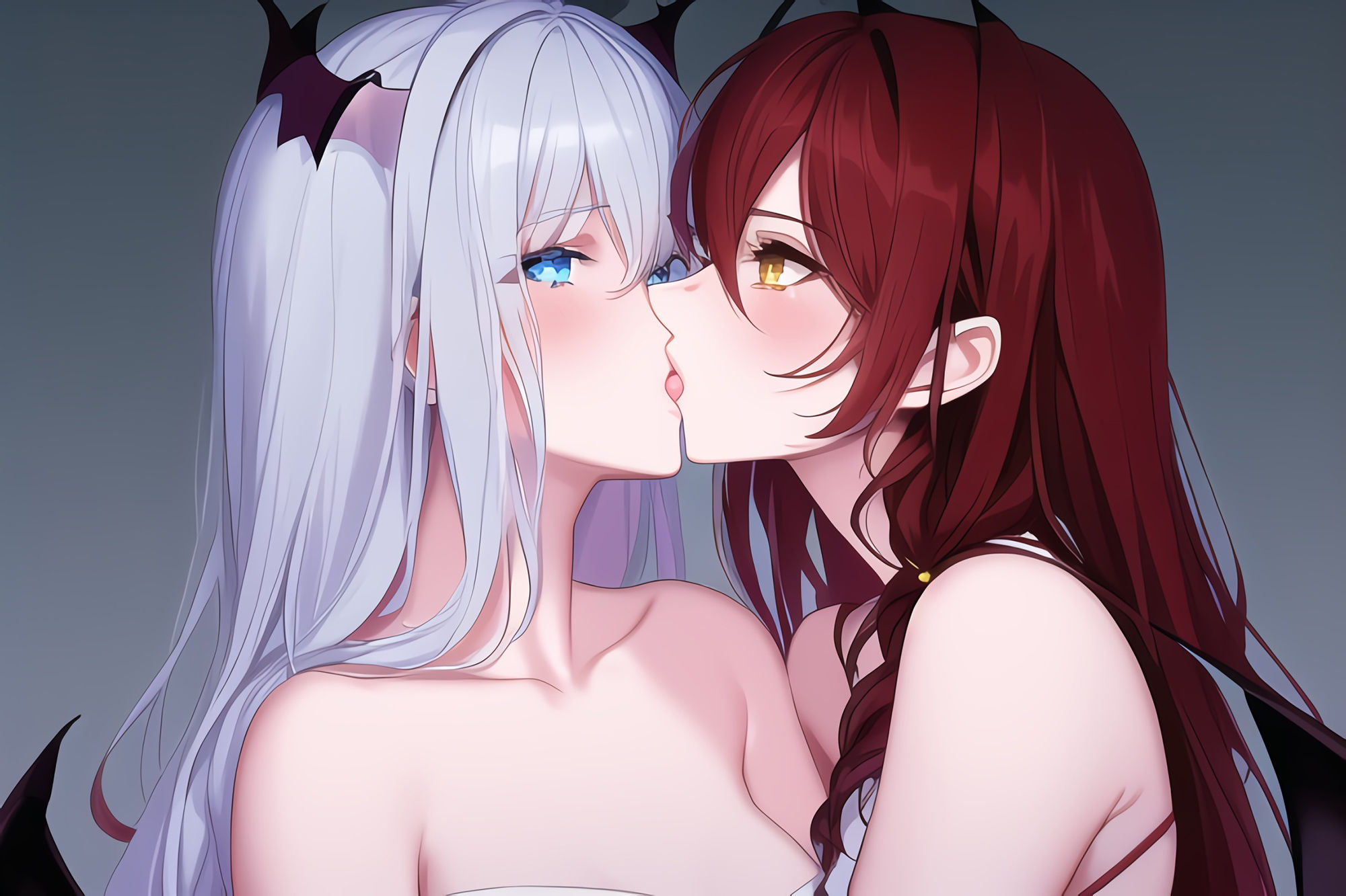 サンプル画像1:コウモリ娘百合キス(あいと君と。) [d_247659]