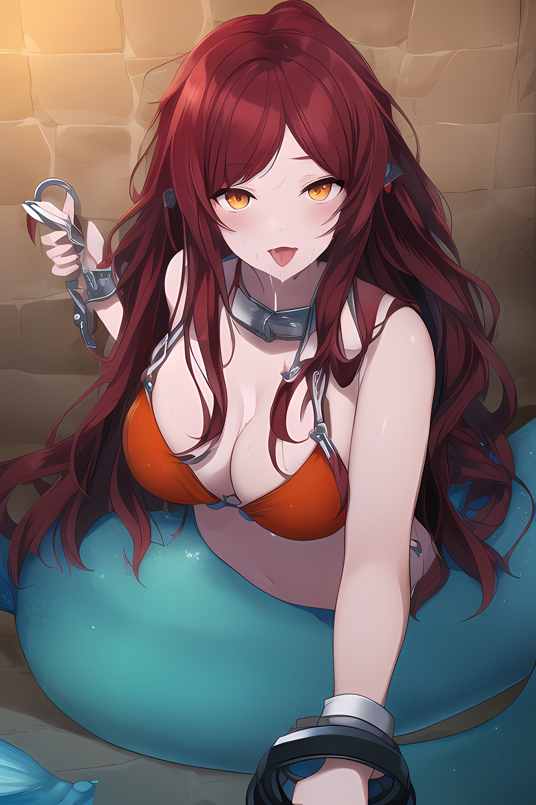 サンプル画像1:赤髪手錠人魚画像(あいと君と。) [d_247939]