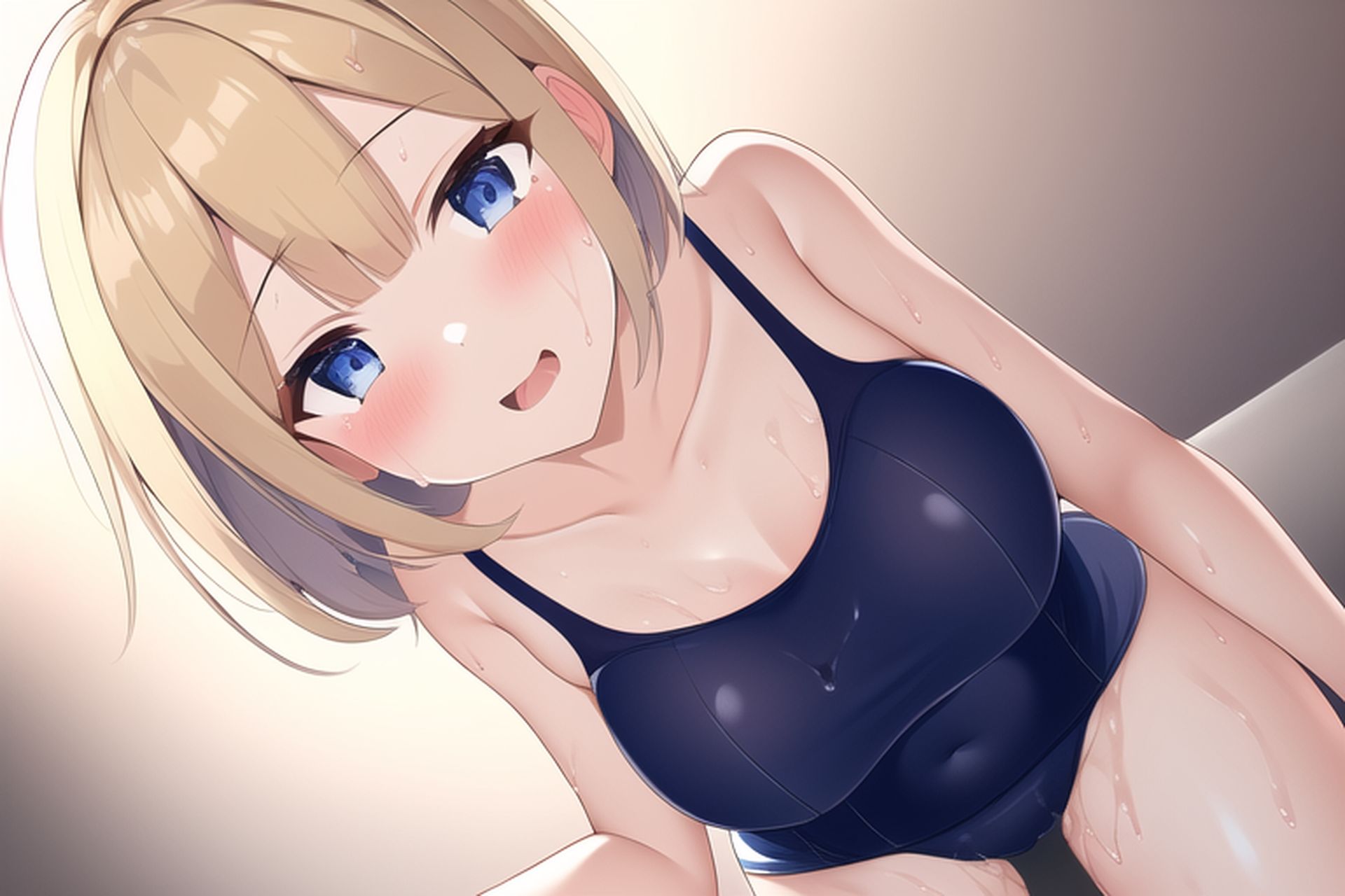 サンプル画像1:金髪ショートスク水エロCG集(AI画像館) [d_248406]