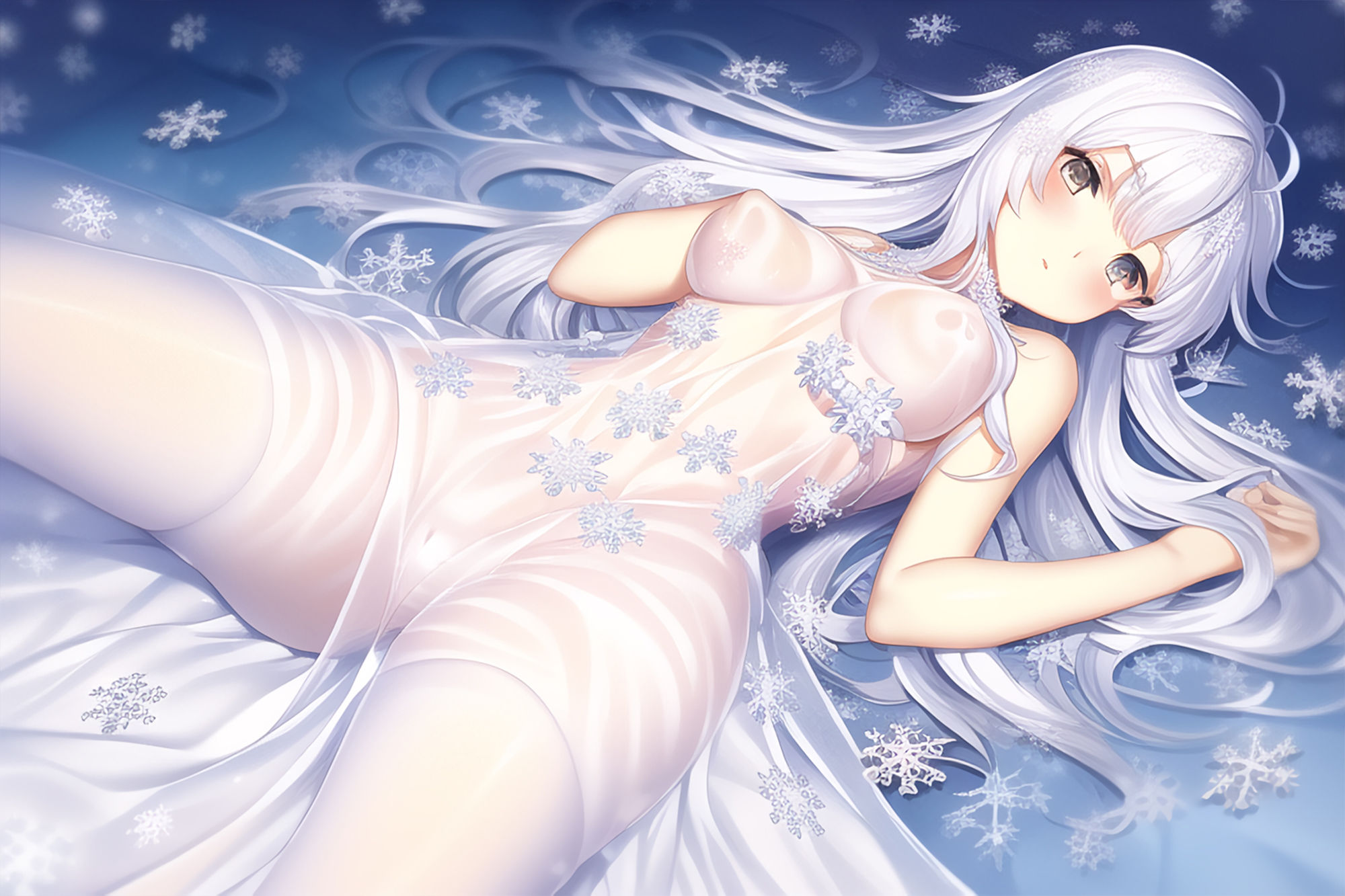 サンプル画像1:純白少女 寒空に舞う雪の精(晩餐ニート) [d_248813]