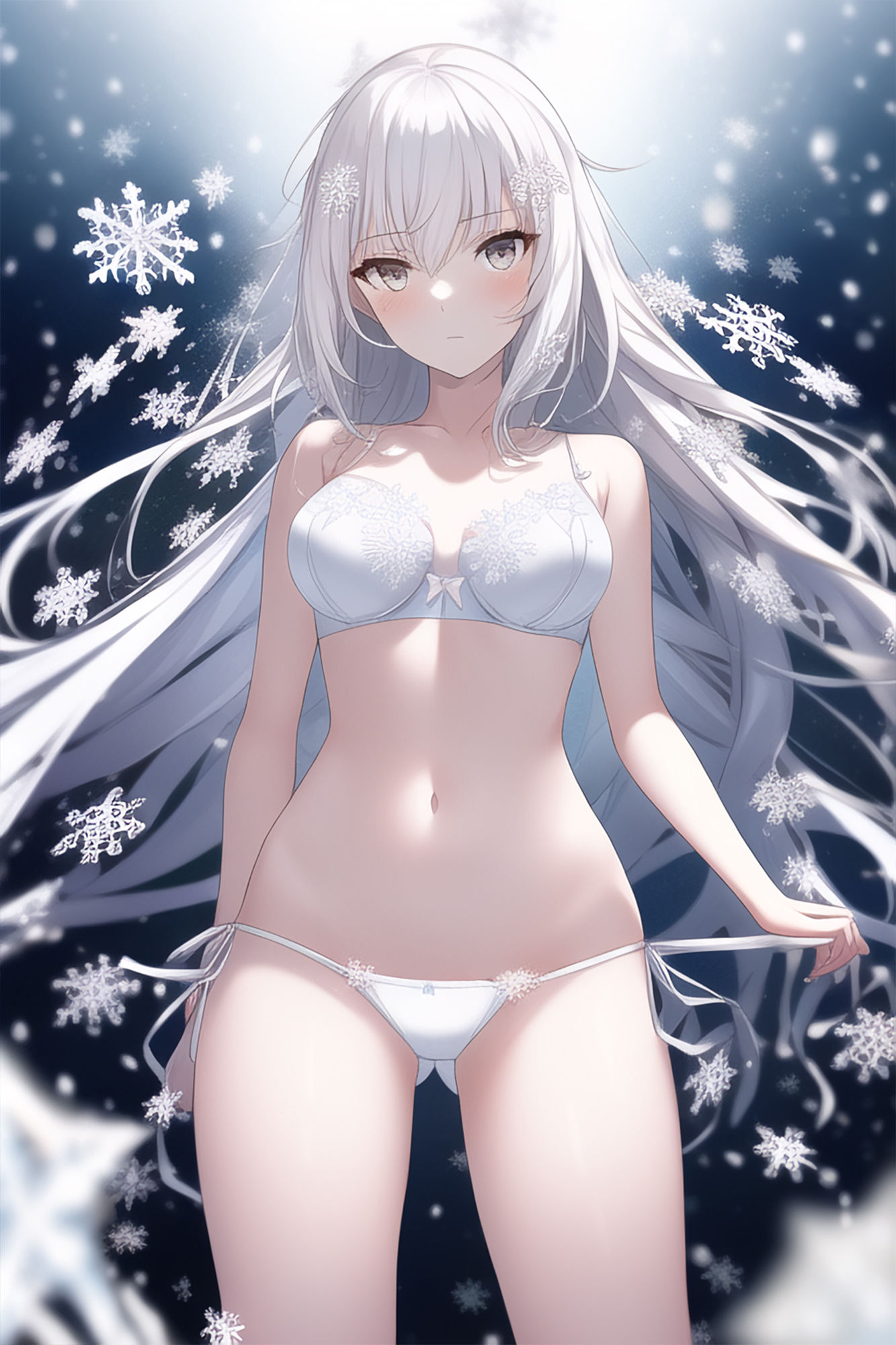 サンプル画像2:純白少女 寒空に舞う雪の精(晩餐ニート) [d_248813]