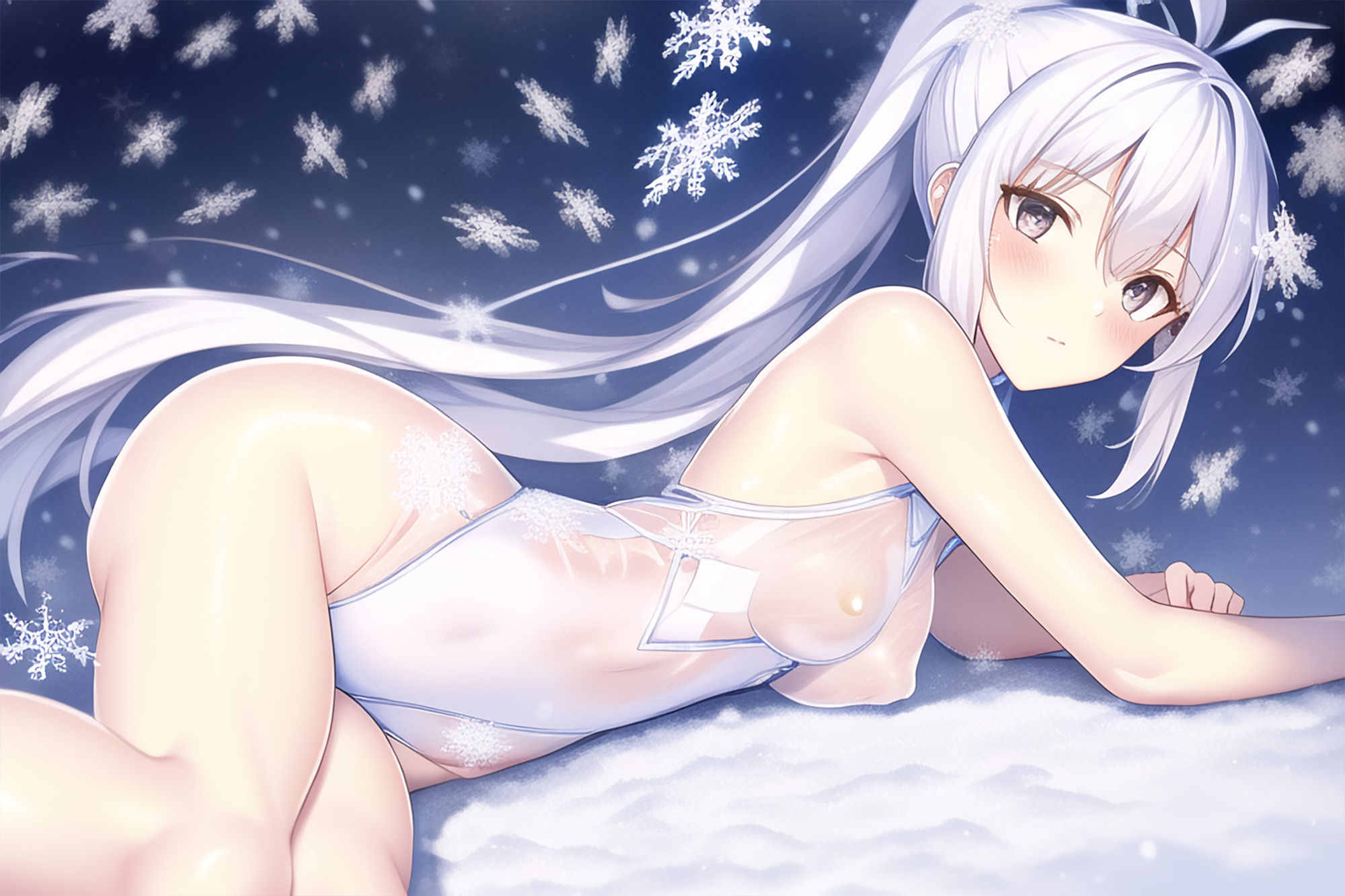 サンプル画像3:純白少女 寒空に舞う雪の精(晩餐ニート) [d_248813]