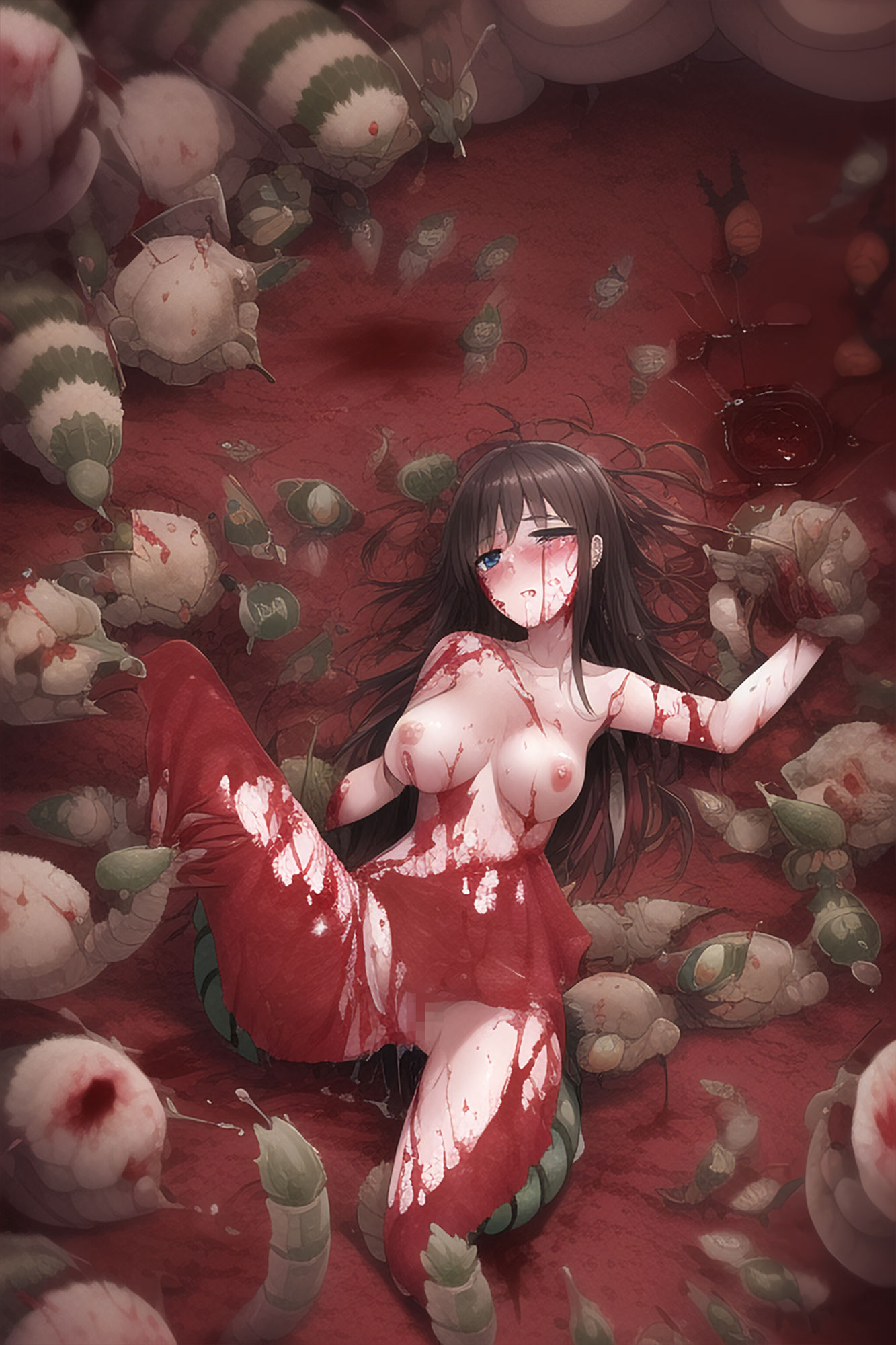 サンプル画像1:蟲に喰われる少女たち【蟲姦イラスト 残虐編】(晩餐ニート) [d_248854]