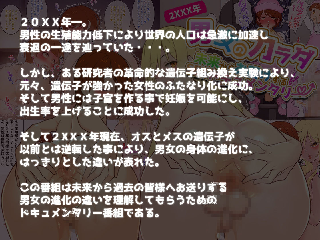 サンプル画像1:2XXX年 男女のカラダ〜未来からお届けするSEXドキュメンタリー〜(同人ふぇち) [d_248982]