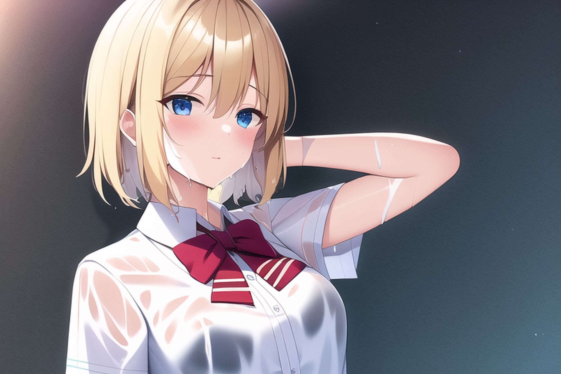 サンプル画像1:金髪ショート濡れ透けエロCG集(AI画像館) [d_249169]