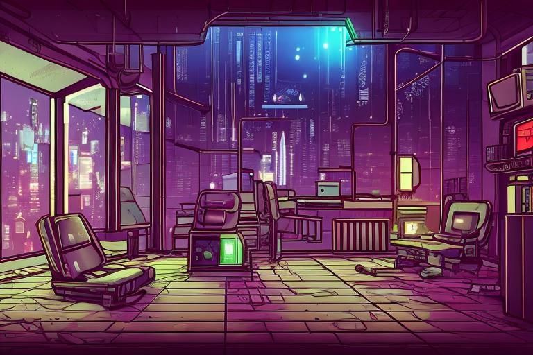 サンプル画像6:背景素材集「サイバーパンク」- 退廃的未来都市 -(ラスト・ゲームメーカー) [d_249292]