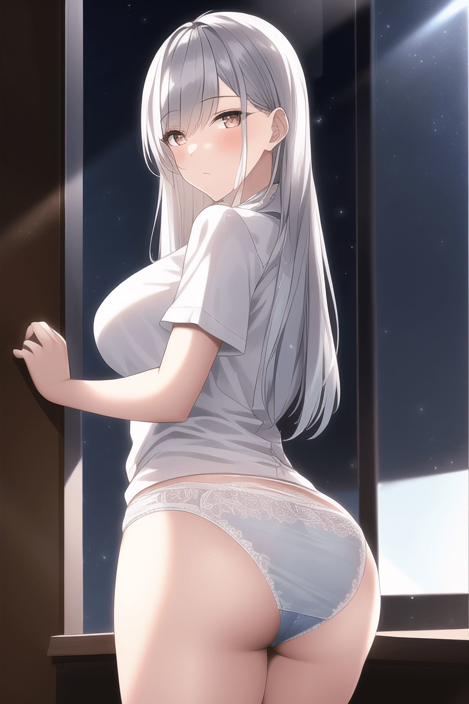 サンプル画像3:銀髪女子の下着イラスト集(五本木ポメ) [d_249359]