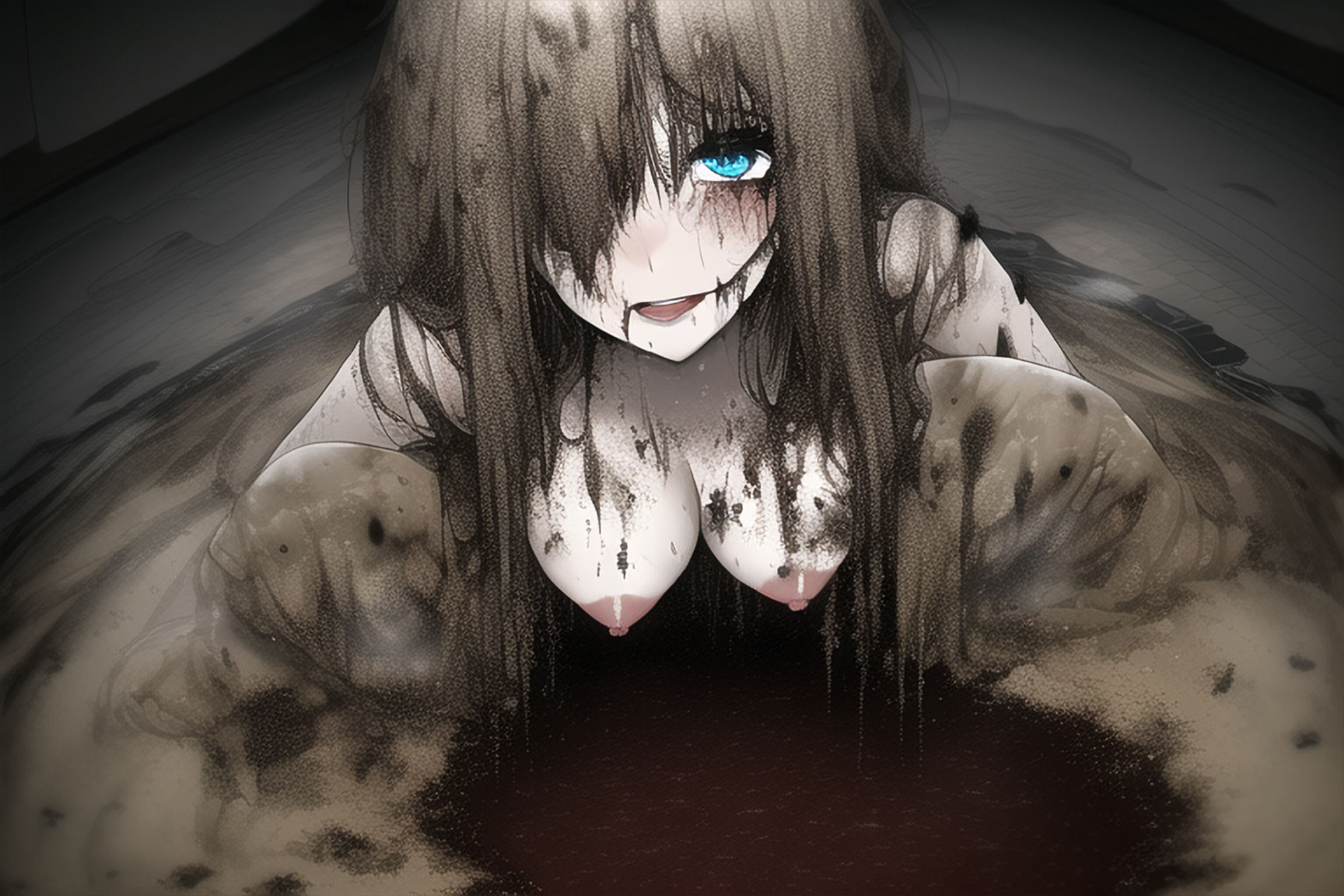 サンプル画像2:ヘドロに塗れた少女たち【イラスト50枚】(晩餐ニート) [d_249548]