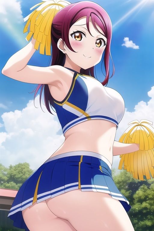 サンプル画像4:ラ○ライブ！サンシャイン！！CG集 桜〇梨子 （チア） R-18あり(メンダコ) [d_249572]