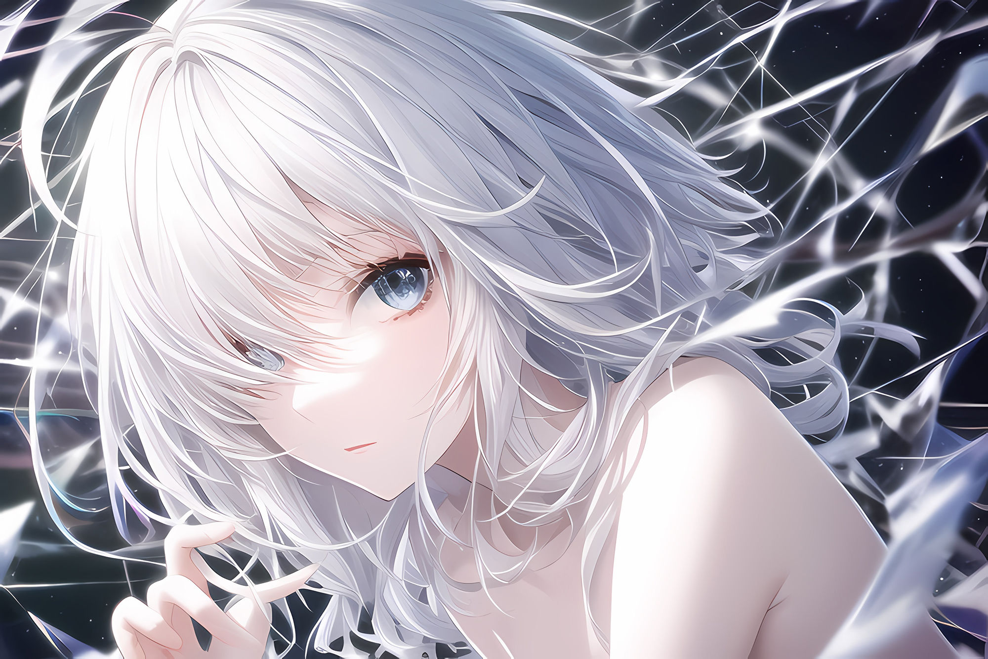 サンプル画像2:白髪少女(あいと君と。) [d_249598]