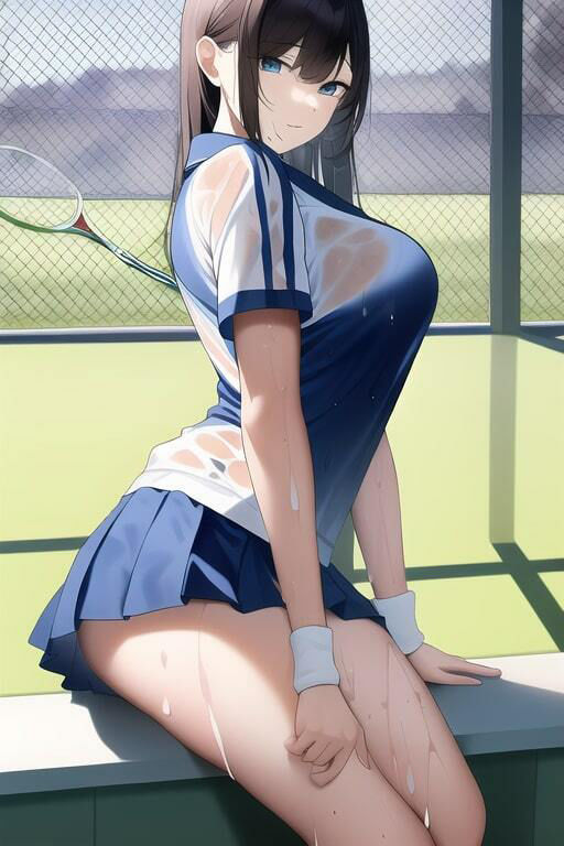 サンプル画像1:テニサーの少女たち(歪) [d_249901]