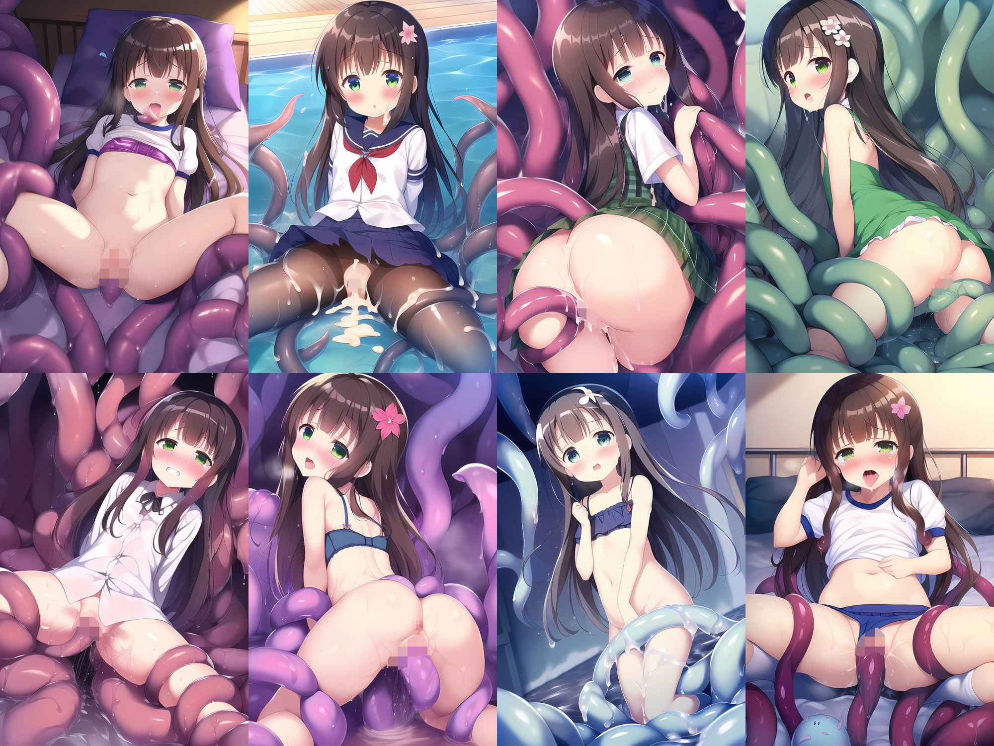 サンプル画像1:喫茶店少女U触手CG集(AIで遊ぼ) [d_250486]