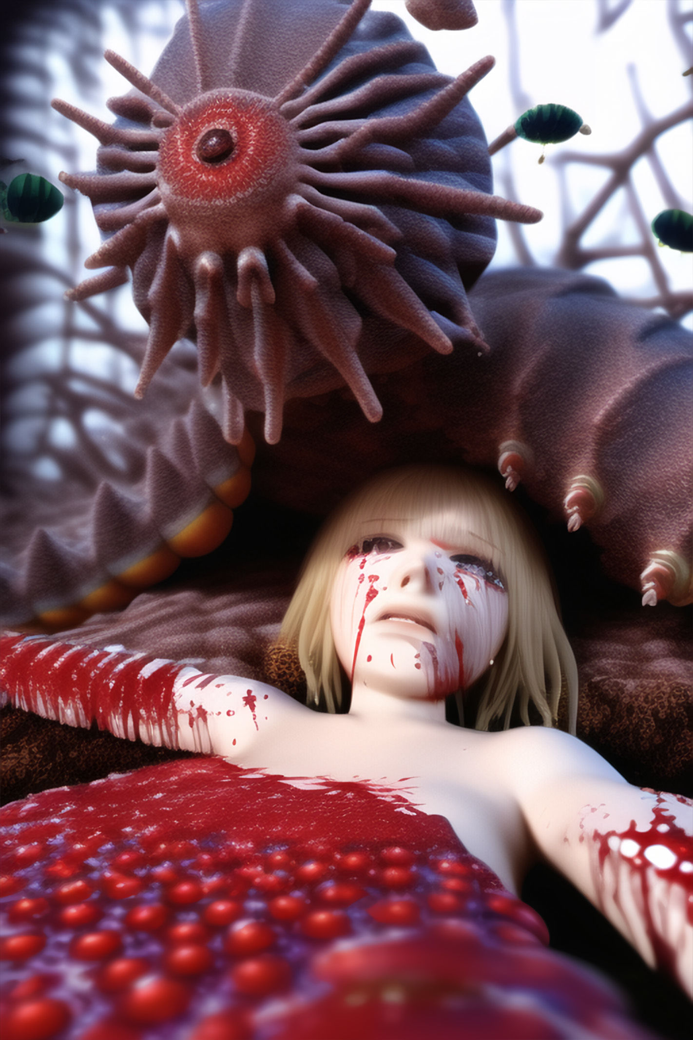 サンプル画像3:蟲に喰われる少女たち 3Dイラスト編(晩餐ニート) [d_250569]