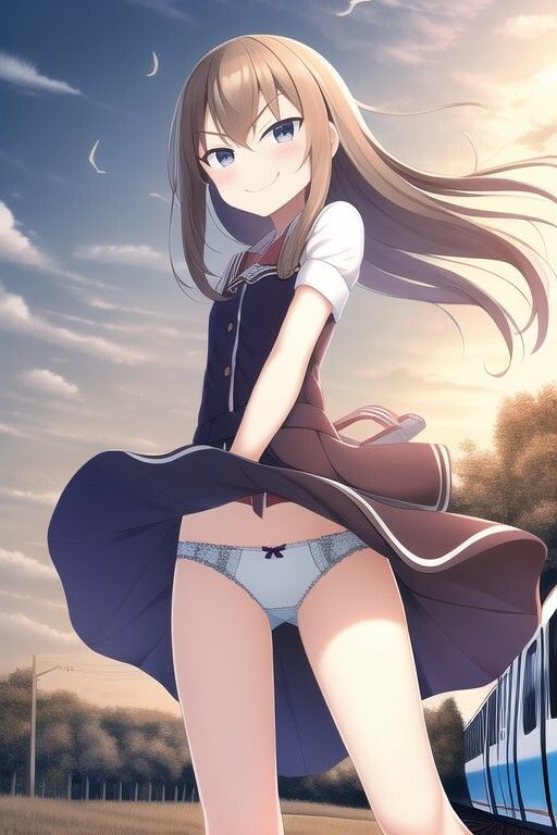 サンプル画像2:制服スカートぱんちら！たっぷりボリューム100枚越え！恥じらい顔、悪戯顔など多数の表情を内包！(sono) [d_250994]