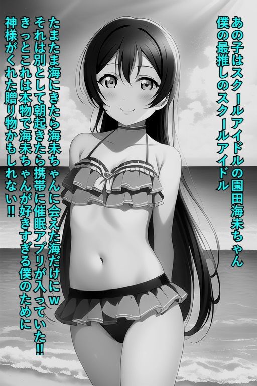 サンプル画像1:海で海未ちゃんに催〇かけてみた(メンダコ) [d_251204]