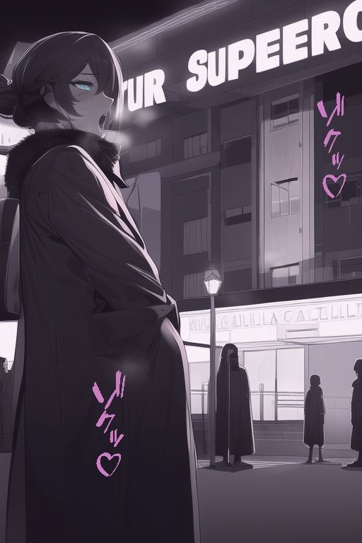 サンプル画像3:露出狂お姉さんが夜の街で曝け出しているイラスト集(まぞのやかた) [d_252376]