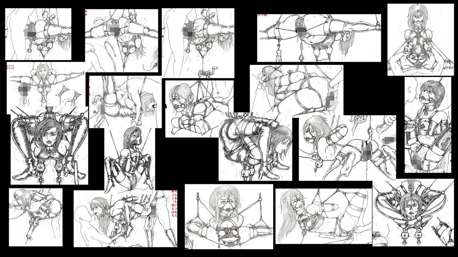 サンプル画像3:都魔子背徳SMイラスト:素描・原案集 番外編 マゾ女性・吊り責め編(都魔子/Tomasu) [d_253462]