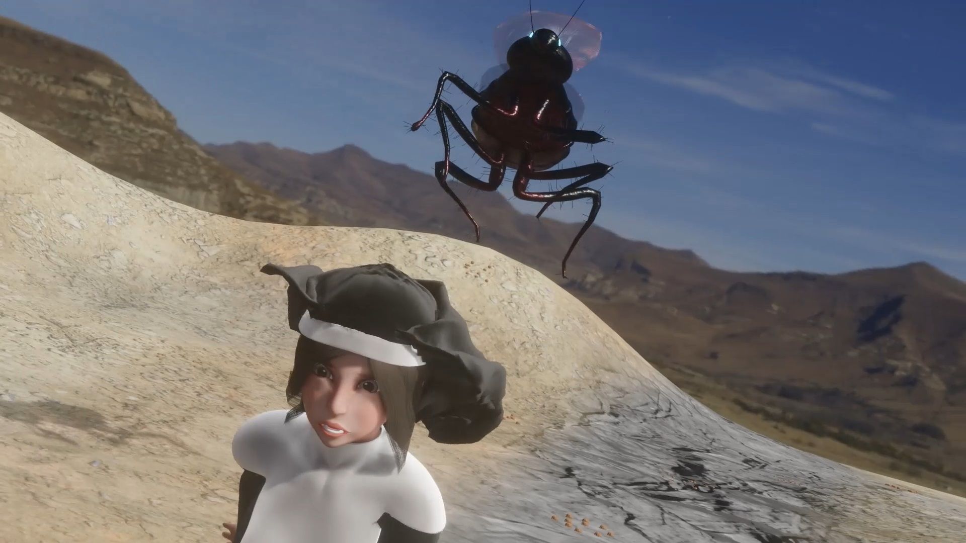 サンプル画像1:宇蟲人とシスター(湖畔の家) [d_253516]