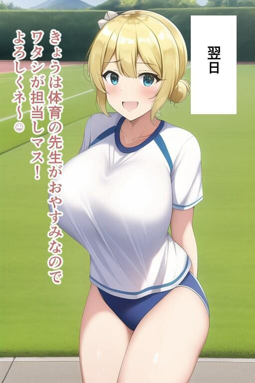 サンプル画像5:エレン先生と英語のレッスン！(泳ぐ犬) [d_253863]