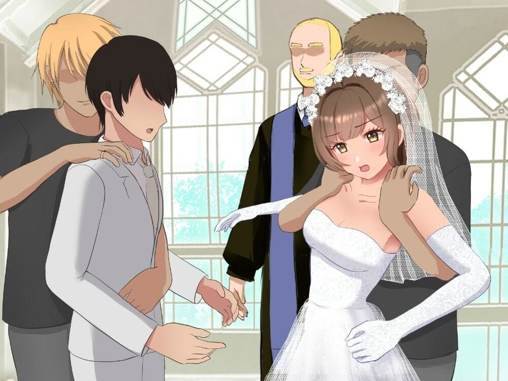 結婚式乱入！花嫁の浮気を暴露し、ウエディングドレスのまま公開NTR羞恥セックス！