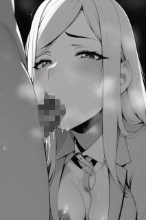 サンプル画像4:OLがオフィスでねっとりフェラ（モノクロ版）(ゆでたにぼし) [d_254235]