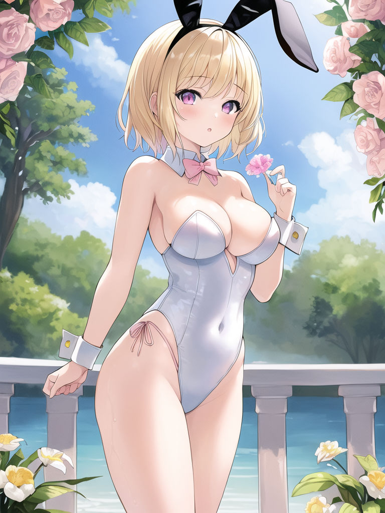 サンプル画像3:幼馴染の金髪ギャルとバニーガール撮影会(からくりや) [d_254695]