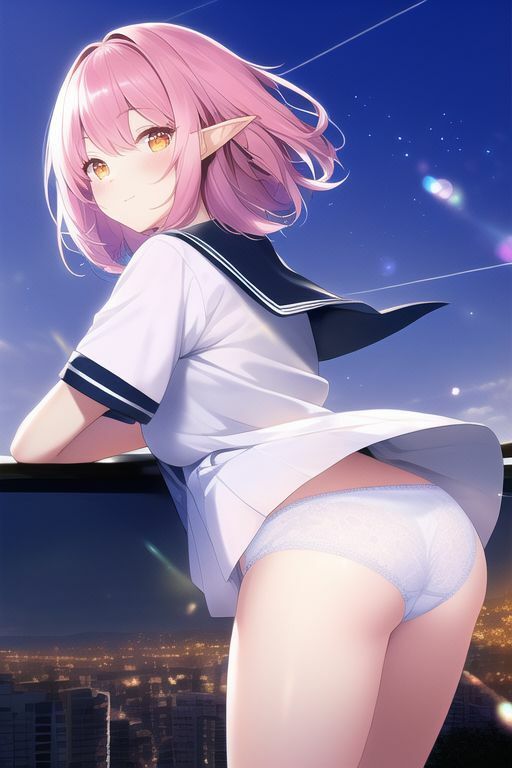 サンプル画像1:ピンク髪エルフの下着イラスト集(五本木ポメ) [d_254995]