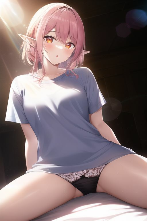 サンプル画像4:ピンク髪エルフの下着イラスト集(五本木ポメ) [d_254995]