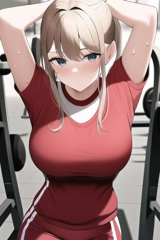 サンプル画像2:「健全な」汗だく体操着JK(歪) [d_255260]