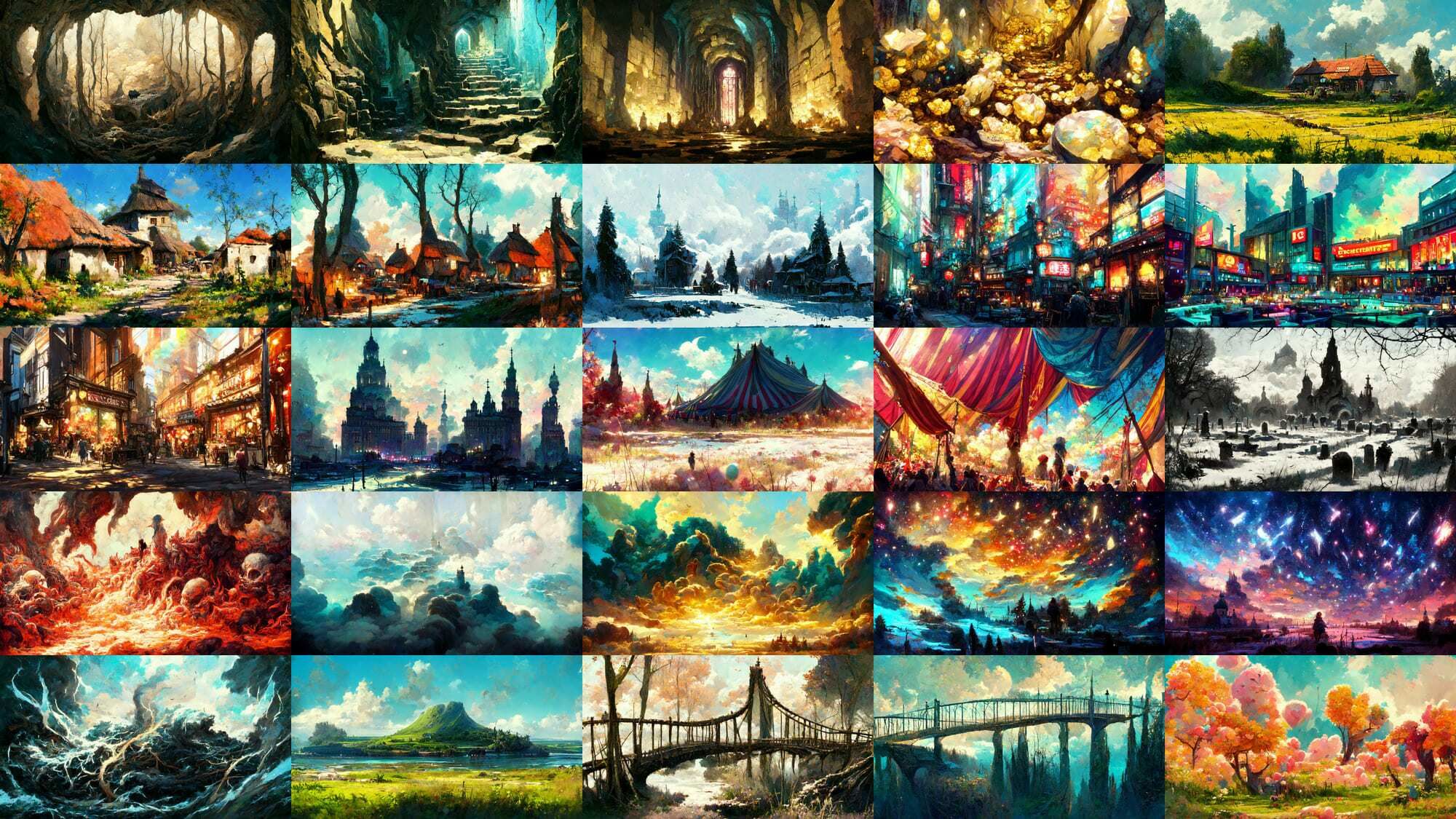 サンプル画像2:【ファンタジー系イラスト調】著作権フリーの高解像度背景（画像100枚）(Game Material Store) [d_255507]