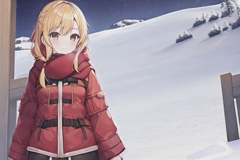 サンプル画像1:雪山×ブロンド少女(のび家) [d_256482]