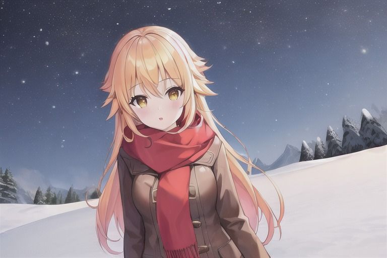 サンプル画像2:雪山×ブロンド少女(のび家) [d_256482]