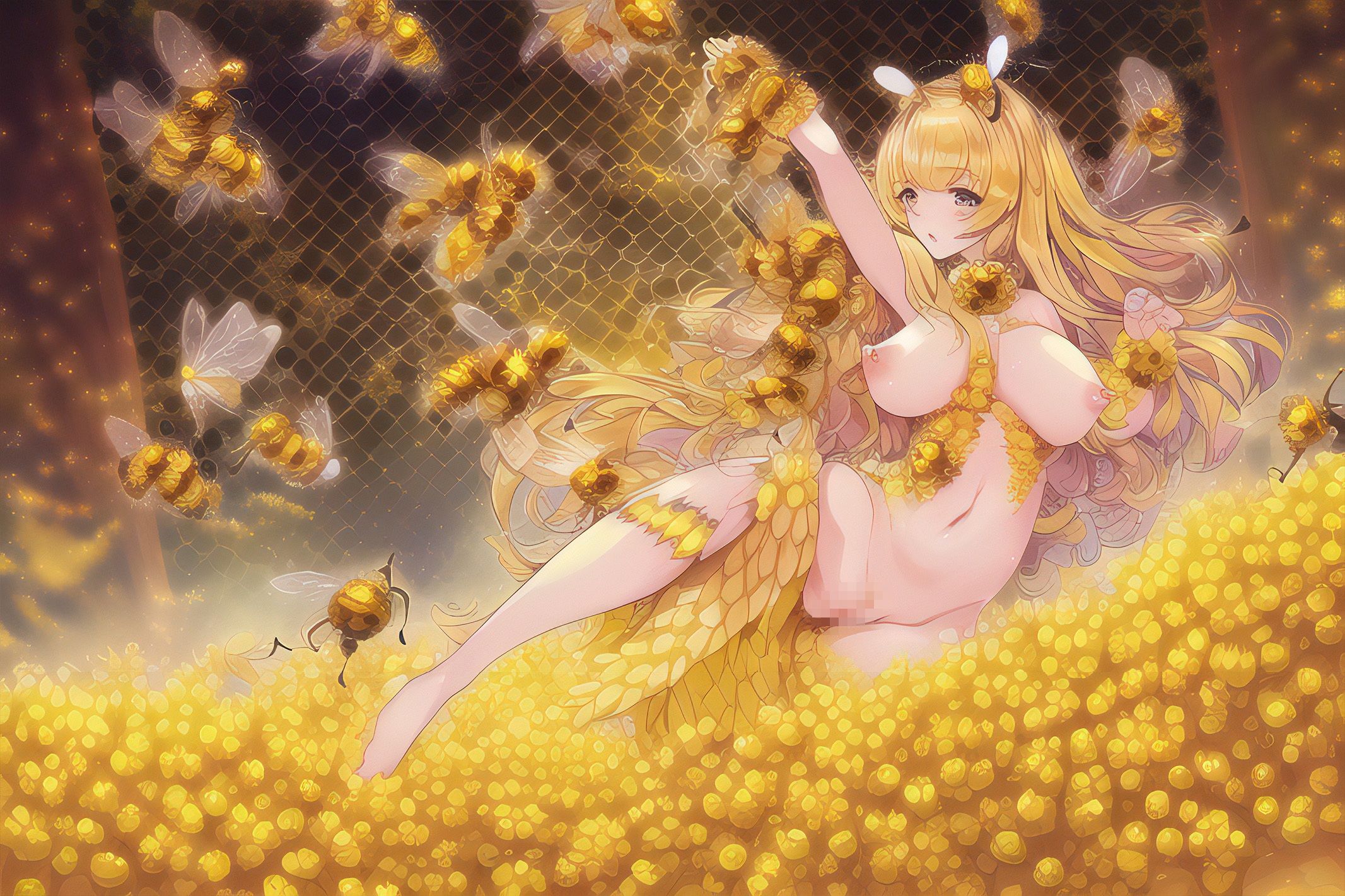 サンプル画像2:蜜蜂少女【イラスト50枚】(晩餐ニート) [d_256708]