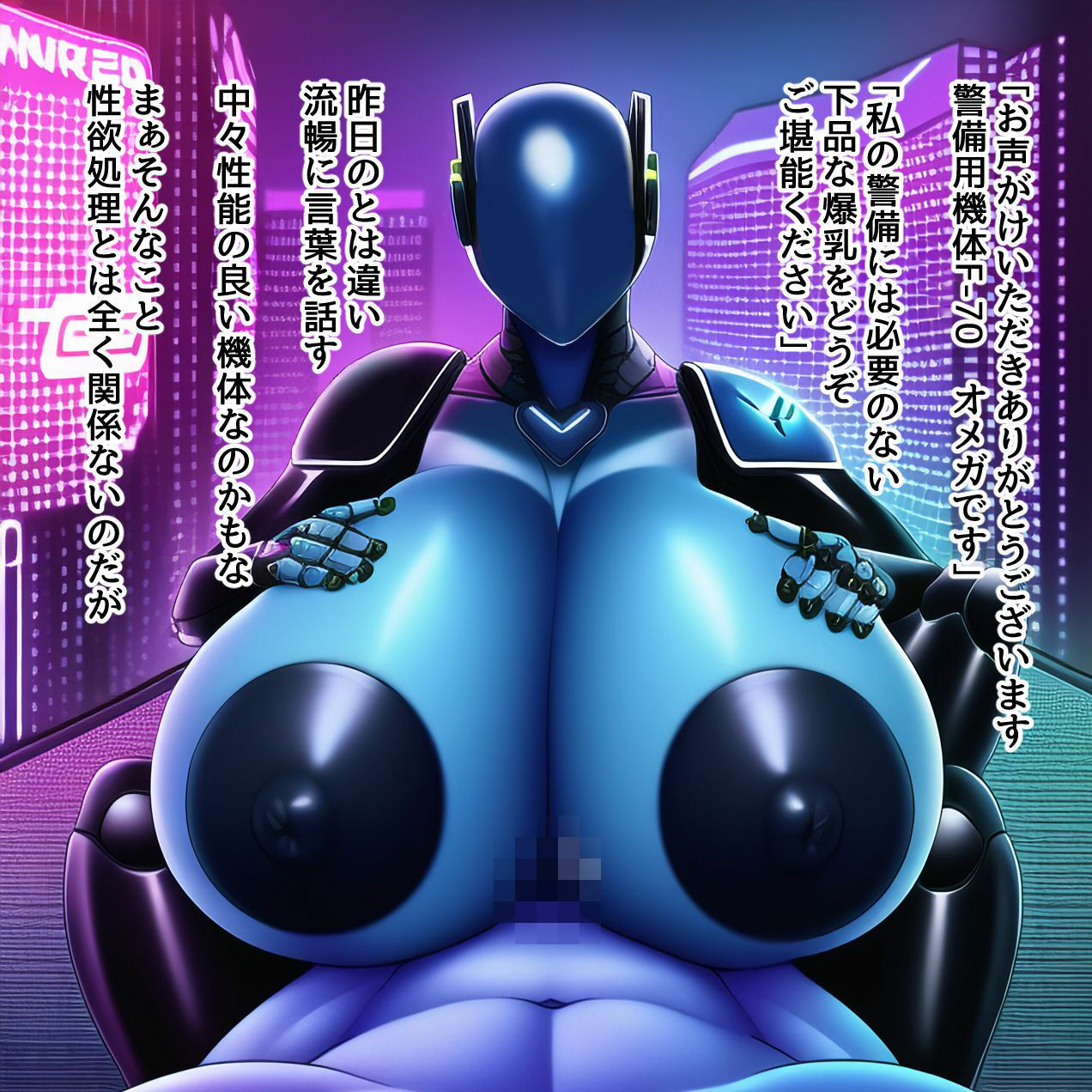 サンプル画像3:サイバーパンク風の世界で超乳ロボットと・・・(性癖カメレオン) [d_256854]