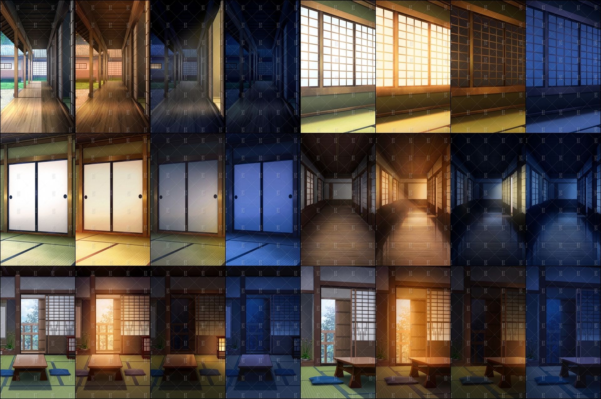 みにくる背景CG素材集『江戸編』part01 ブーストパック （部屋・宿・縁側・廊下）のサンプル画像 6