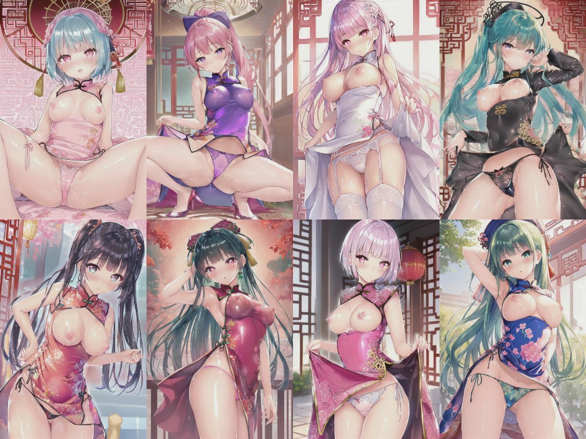 サンプル画像2:ただいま発情中！（着物/チャイナドレス/ウェイトレス）(X) [d_257284]