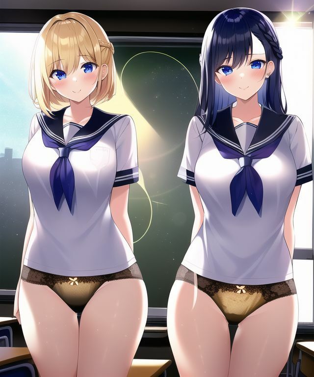 サンプル画像4:女子二人の下着イラスト集(五本木ポメ) [d_257560]