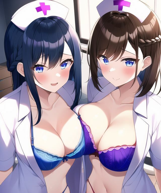 女子二人の下着イラスト集のサンプル画像 6