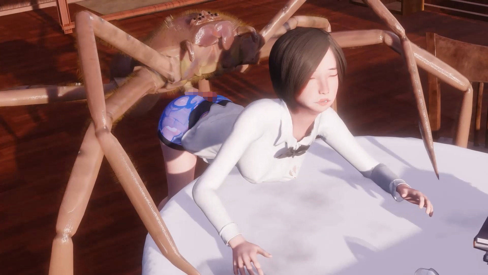 サンプル画像1:空き家と蜘蛛とJKと(湖畔の家) [d_257823]