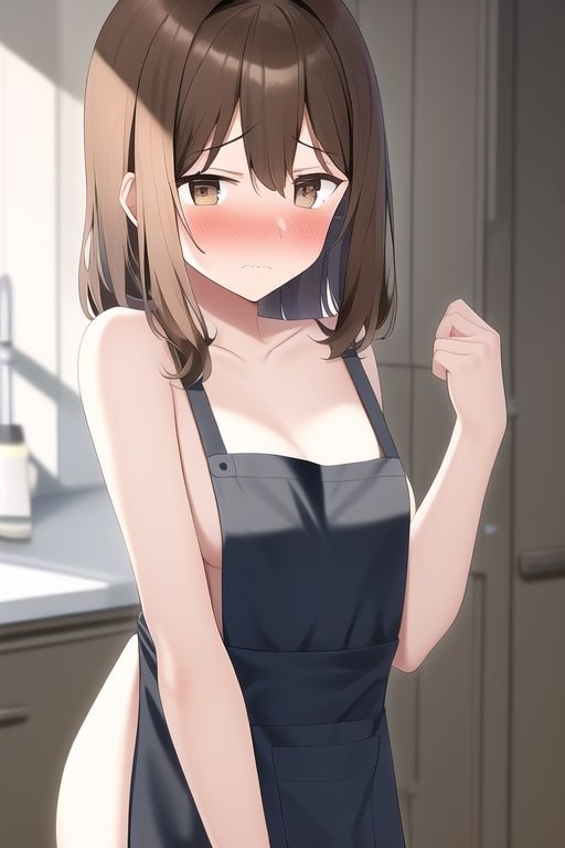 サンプル画像1:アイドル級茶髪美女、羞恥裸エプロン詰め合わせ(白雪くるみ) [d_258453]